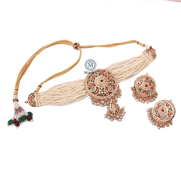 Ramyata Pearl Jadau Designer Choker Set