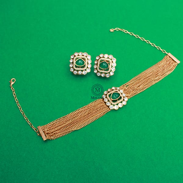 Sushi Emerald Green Moissanite Choker Set