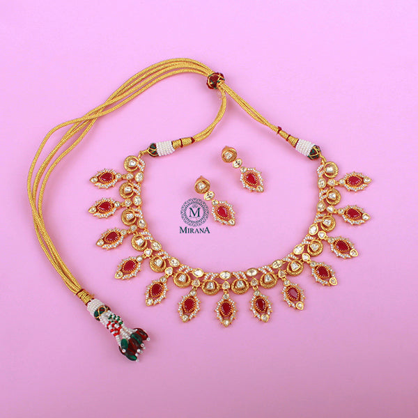 Pari Ruby Moissanite Designer Choker Set