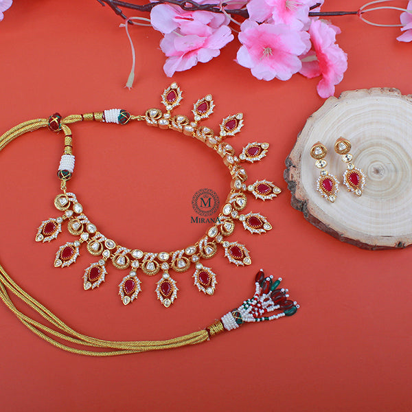 Pari Ruby Moissanite Designer Choker Set