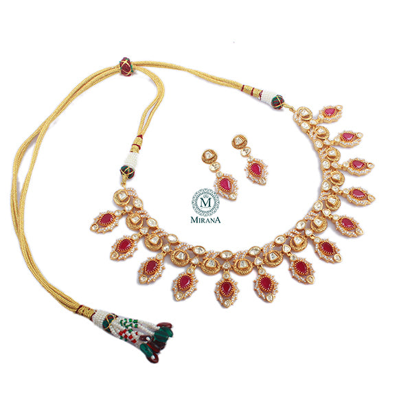 Pari Ruby Moissanite Designer Choker Set