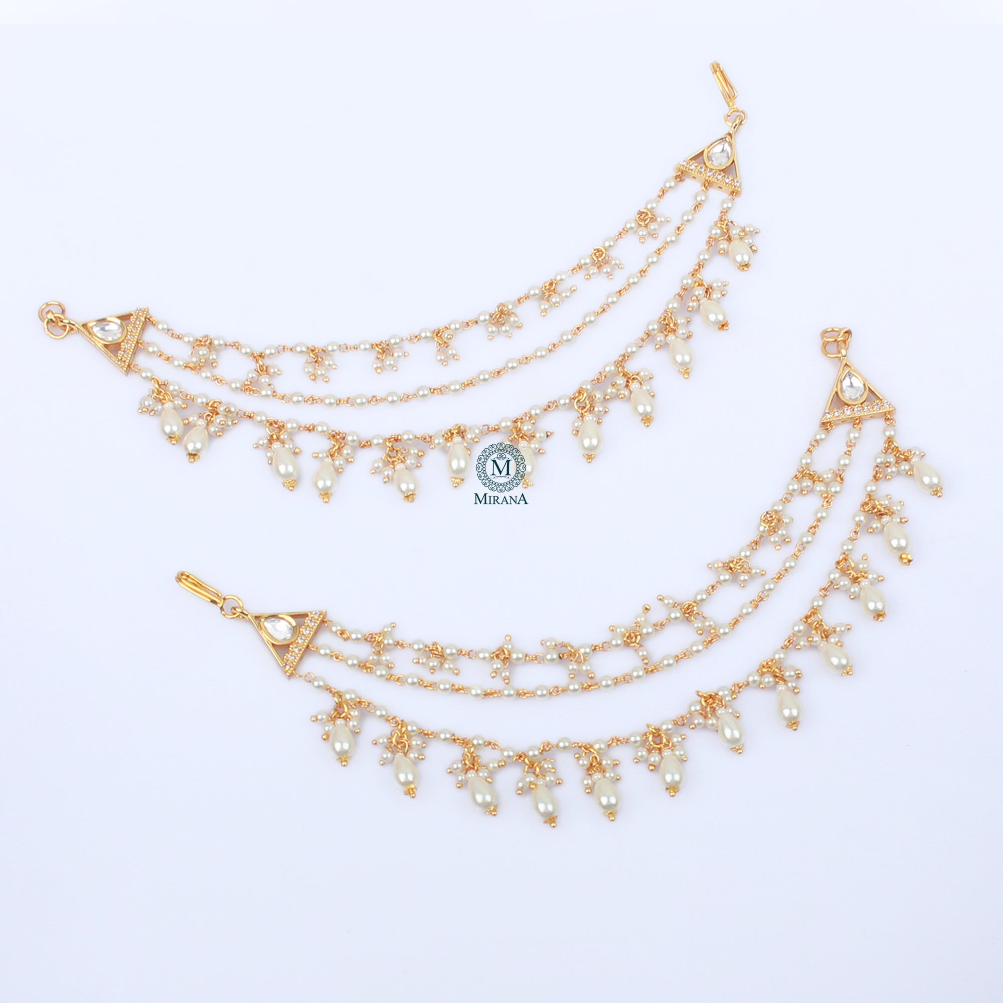 Vanshika Polki Designer Ear Chains