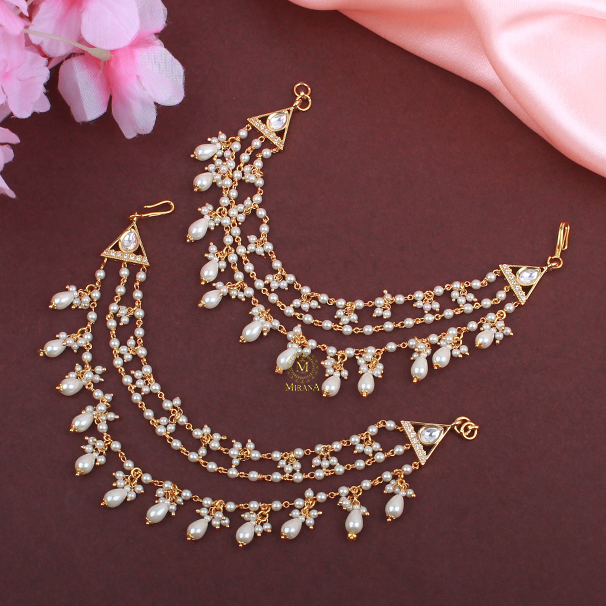 Vanshika Polki Designer Ear Chains