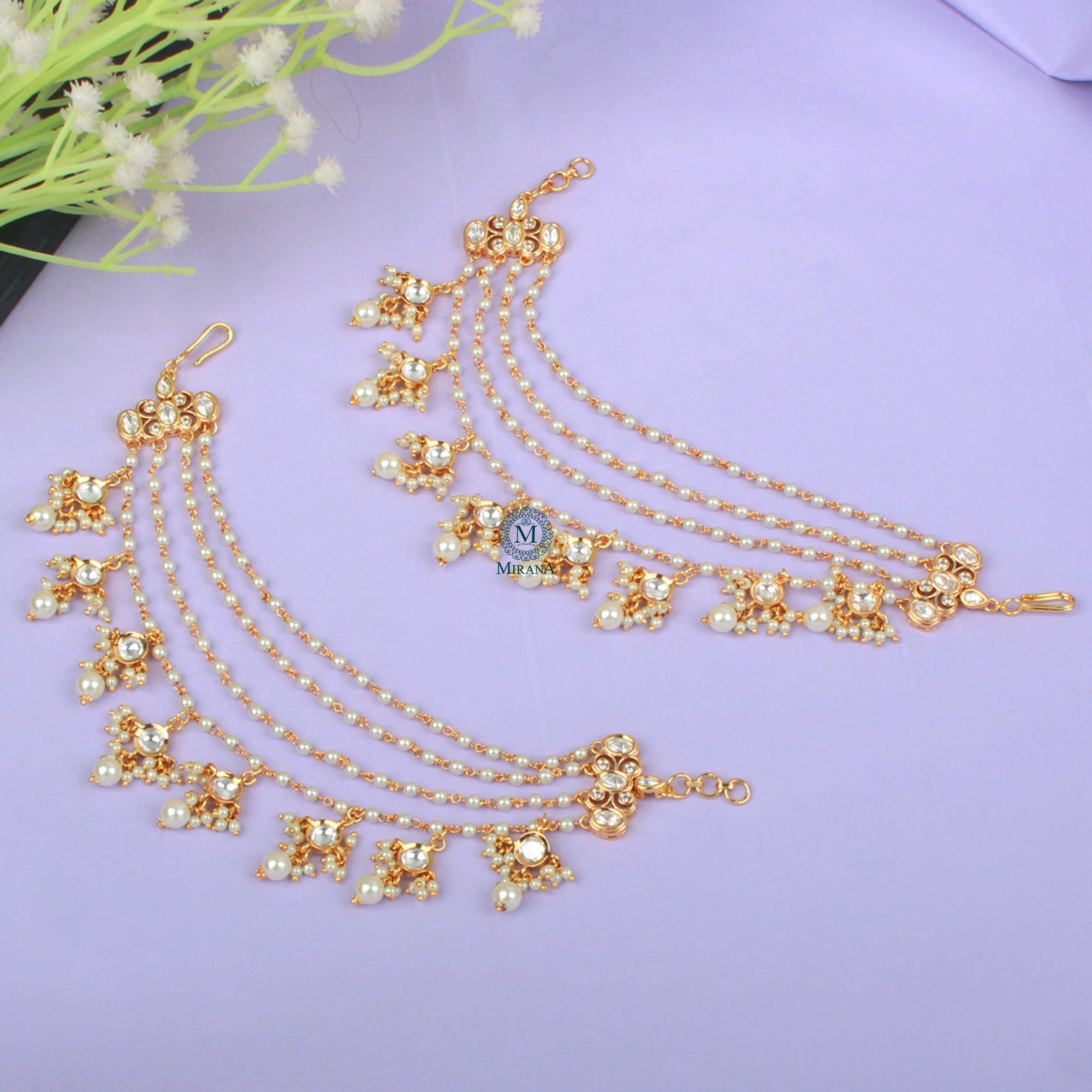 Avadhi Polki Designer Ear Chains
