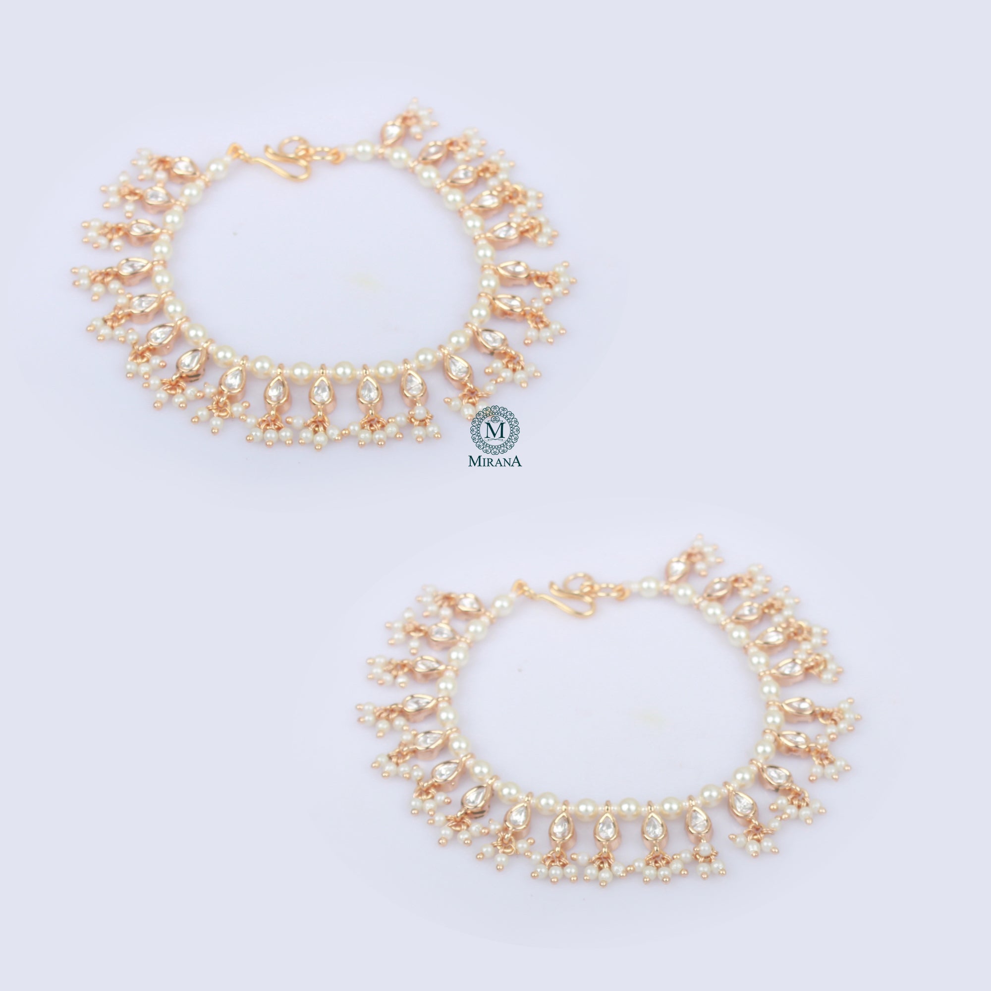 Vernika Polki Designer Ear Chains