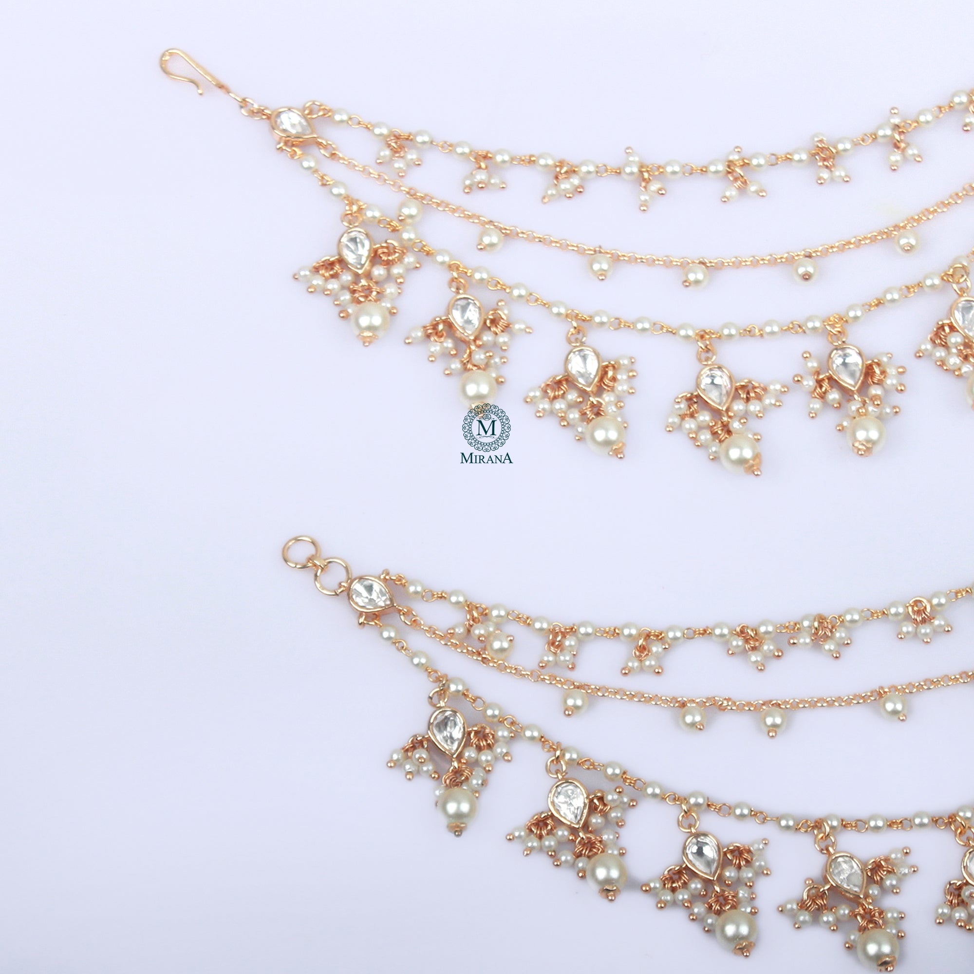 Jasmira Polki Designer Ear Chains