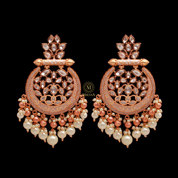 Vriddhi White Meenakari Chandbalis