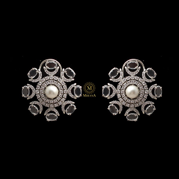 Raaya Pearl CZ Designer Studs