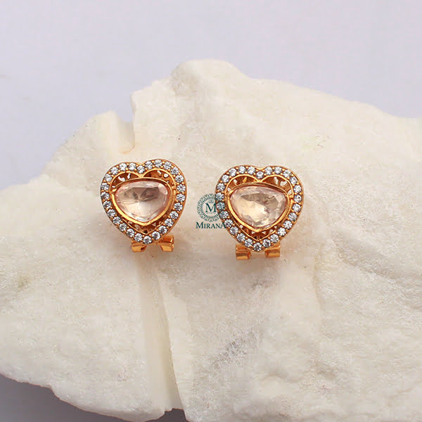Adhya Heart Shaped Moissanite Studs