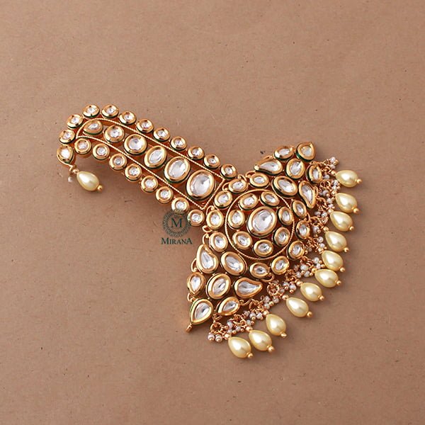 Samar Green Pearl Polki Designer Kalangi