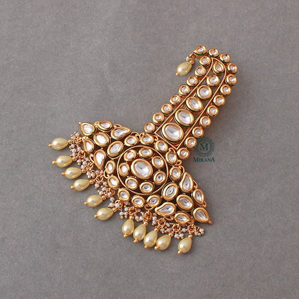 Samar Green Pearl Polki Designer Kalangi