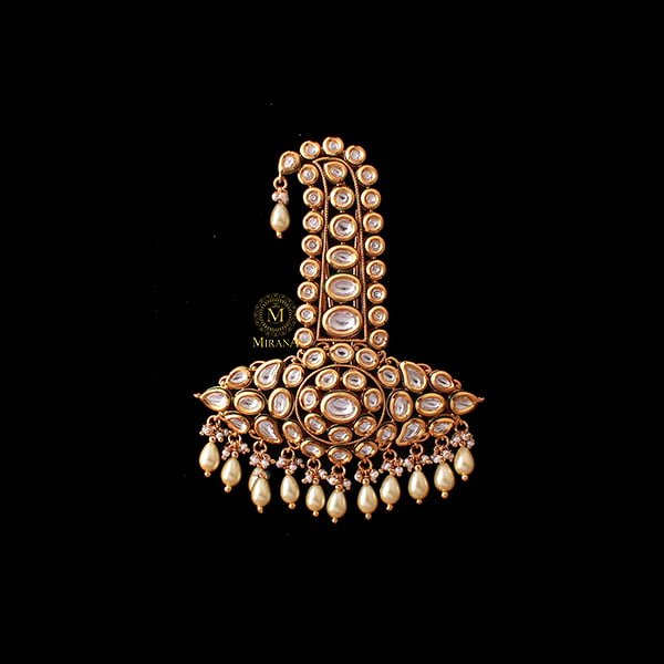 Samar Green Pearl Polki Designer Kalangi