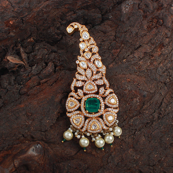 Yuvraj Emerald Green Polki Designer Kalangi