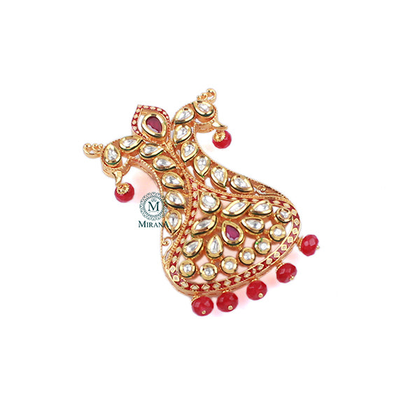 Dhruv Ruby Red Polki Designer Kalangi