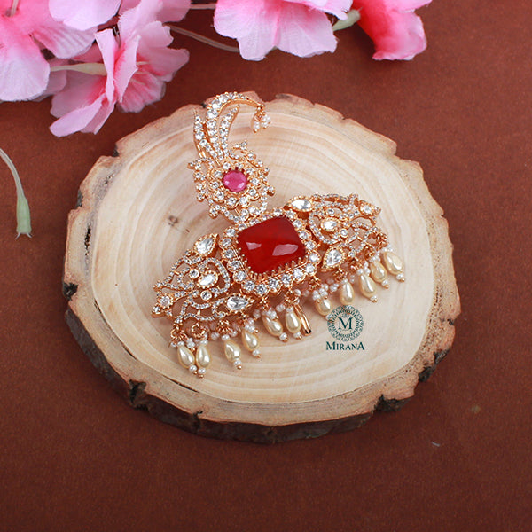 Kabir Ruby Red Pearl Polki Designer Kalangi