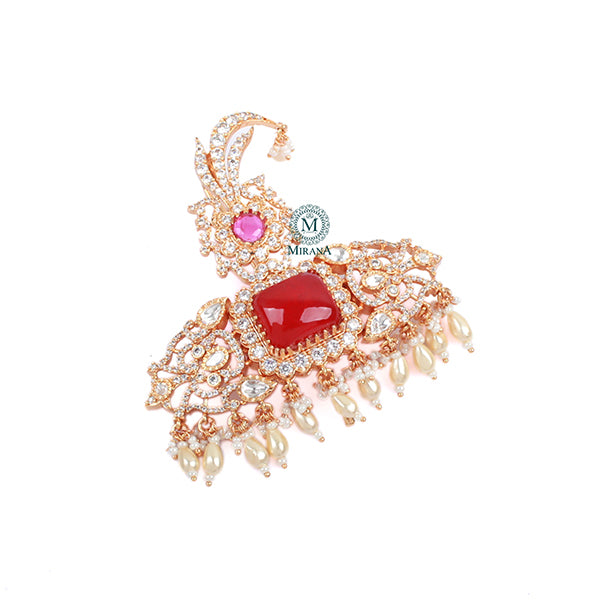 Kabir Ruby Red Pearl Polki Designer Kalangi
