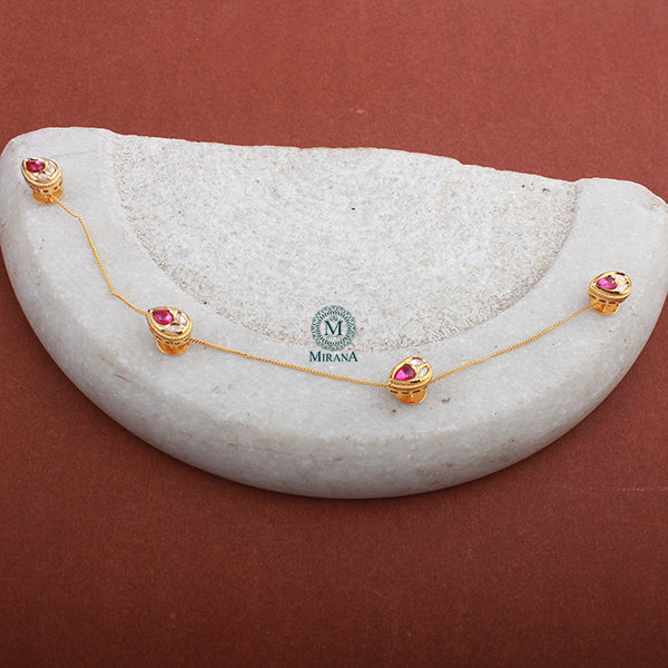 Advait Ruby Polki Designer Kurta Buttons