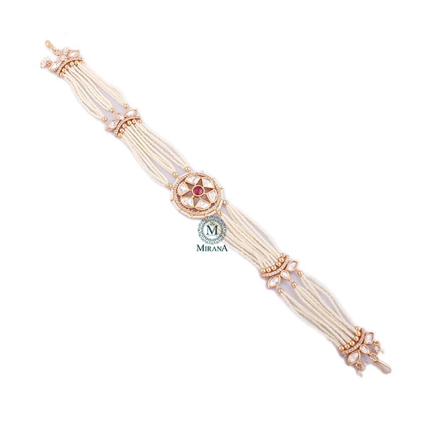 Radhika Ruby Colored Polki Mathapatti