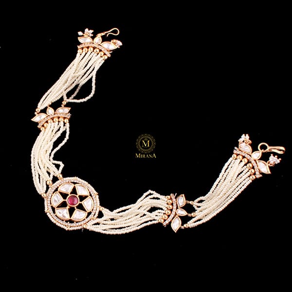 Radhika Ruby Colored Polki Mathapatti