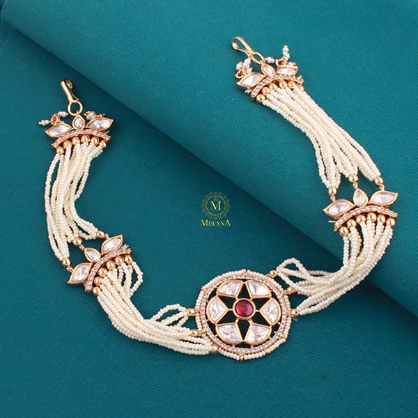 Radhika Ruby Colored Polki Mathapatti