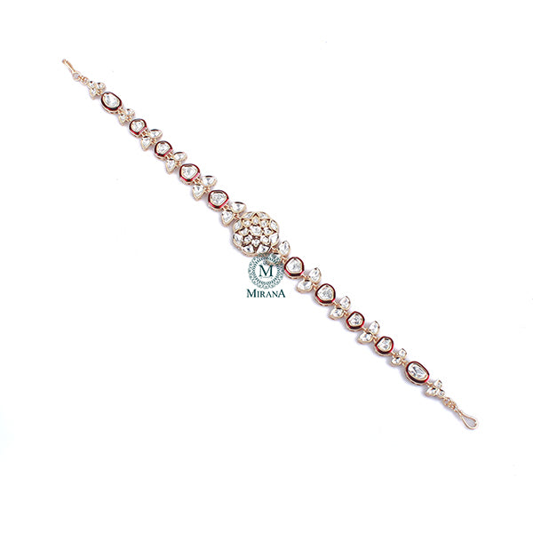 Ekta Red Polki Designer Sheeshpatti