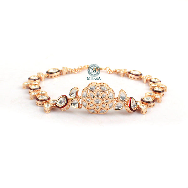 Ekta Red Polki Designer Sheeshpatti