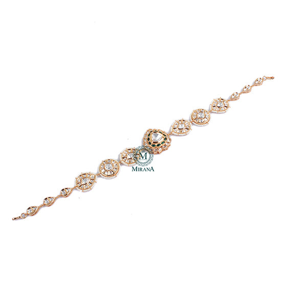 Akshata Emerald Green Polki Sheeshpatti