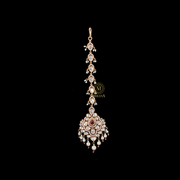 Ishanya Ruby Polki Designer Maangtika