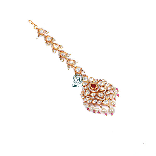 Ishanya Ruby Polki Designer Maangtika