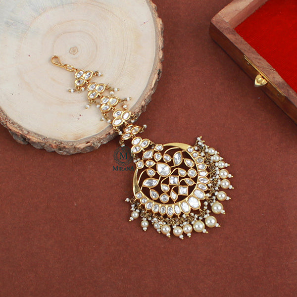 Shriya Pearl Polki Designer Maangtika