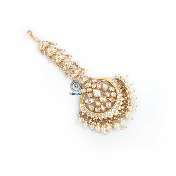 Shriya Pearl Polki Designer Maangtika