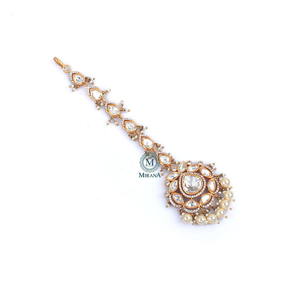 Sitara Pearl Polki Designer Maangtika