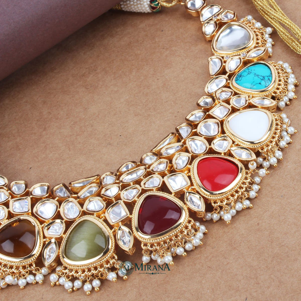 Navratan Kundan Necklace Set