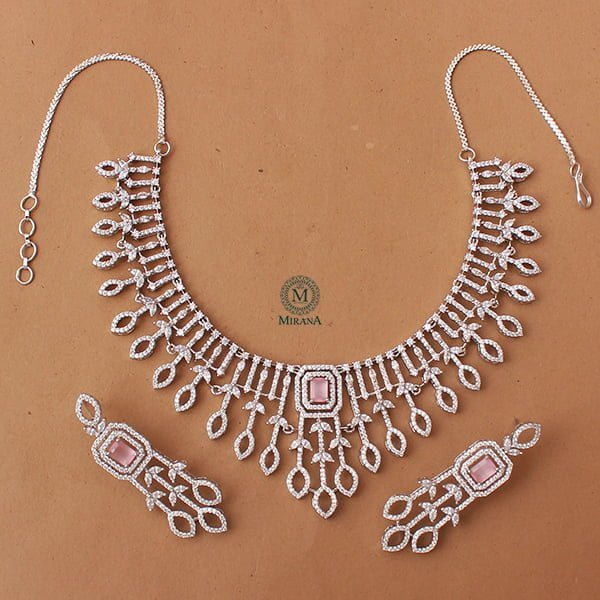 Giana Pastel Pink Designer Necklace Set
