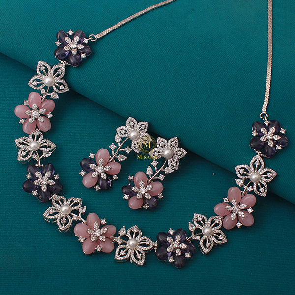 Princy Lavender Fusion Designer Necklace Set