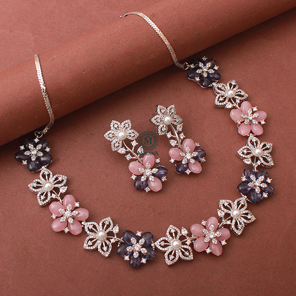 Princy Lavender Fusion Designer Necklace Set