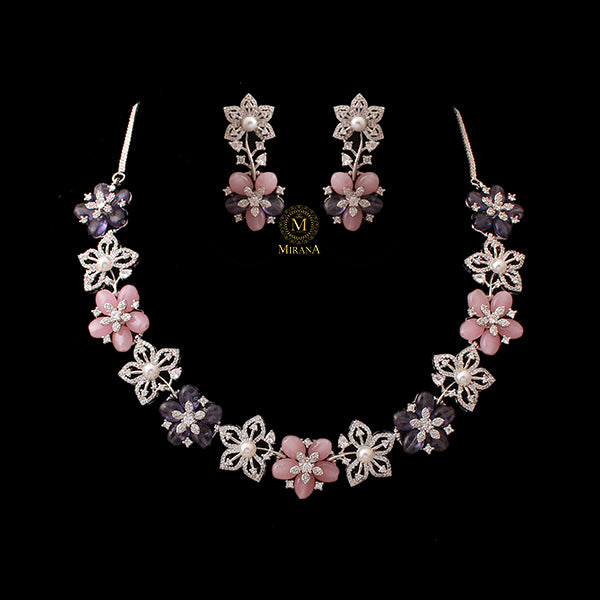 Princy Lavender Fusion Designer Necklace Set