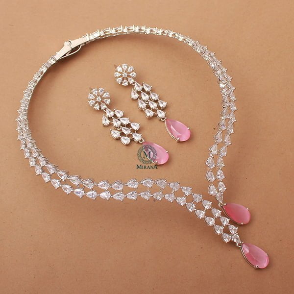 Christy Pastel Pink Designer Necklace Set