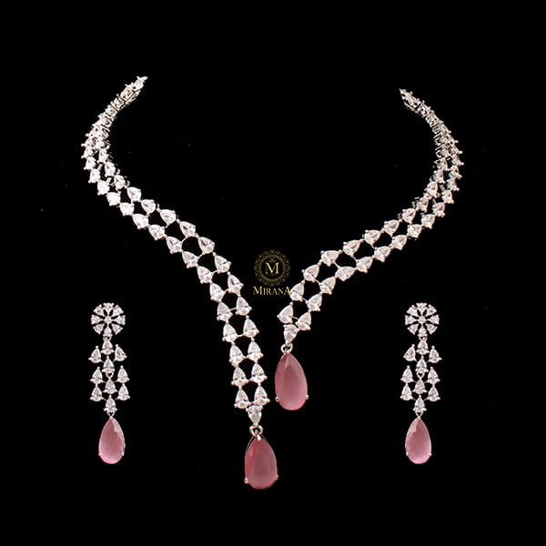Christy Pastel Pink Designer Necklace Set