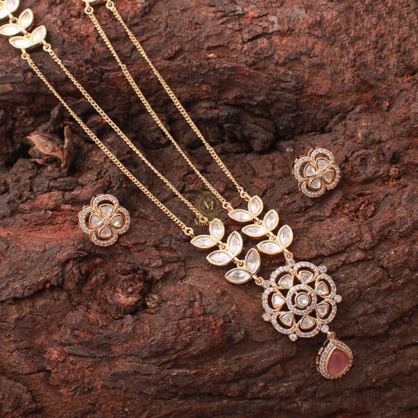 Paridhi Pastel Pink Polki Necklace Set