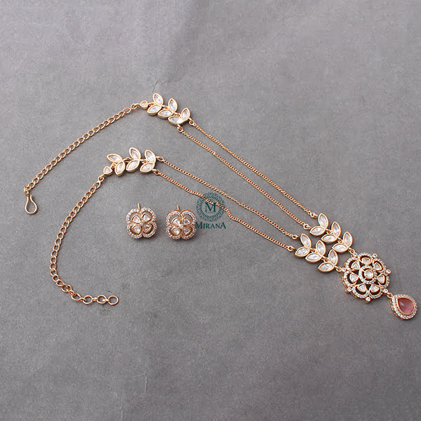 Paridhi Pastel Pink Polki Necklace Set