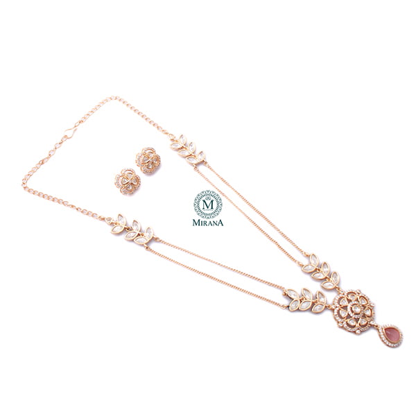 Paridhi Pastel Pink Polki Necklace Set