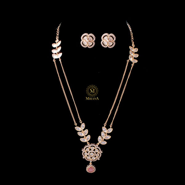 Paridhi Pastel Pink Polki Necklace Set