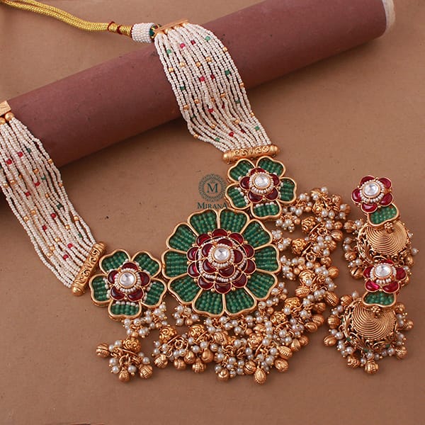 Phulwari Pearl Antique Designer Necklace Set