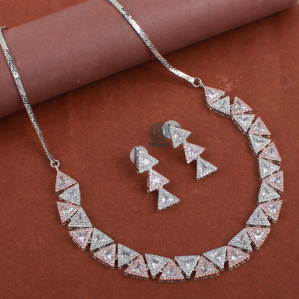 Trily CZ Designer Necklace Set