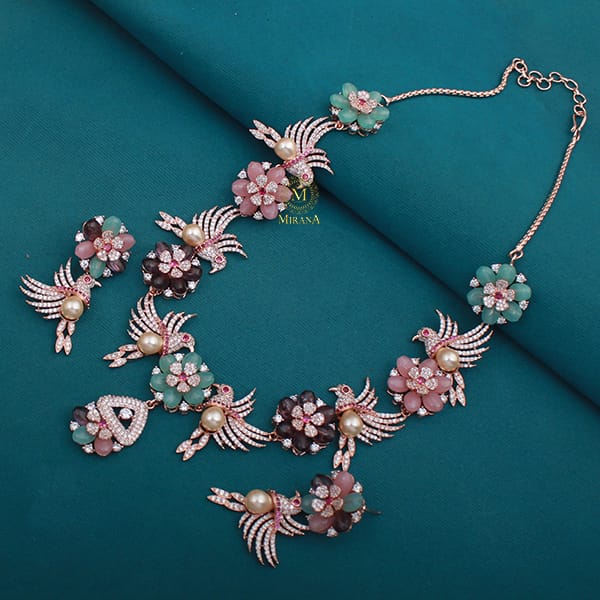 Cuckoo Fusion CZ Designer Necklace Set