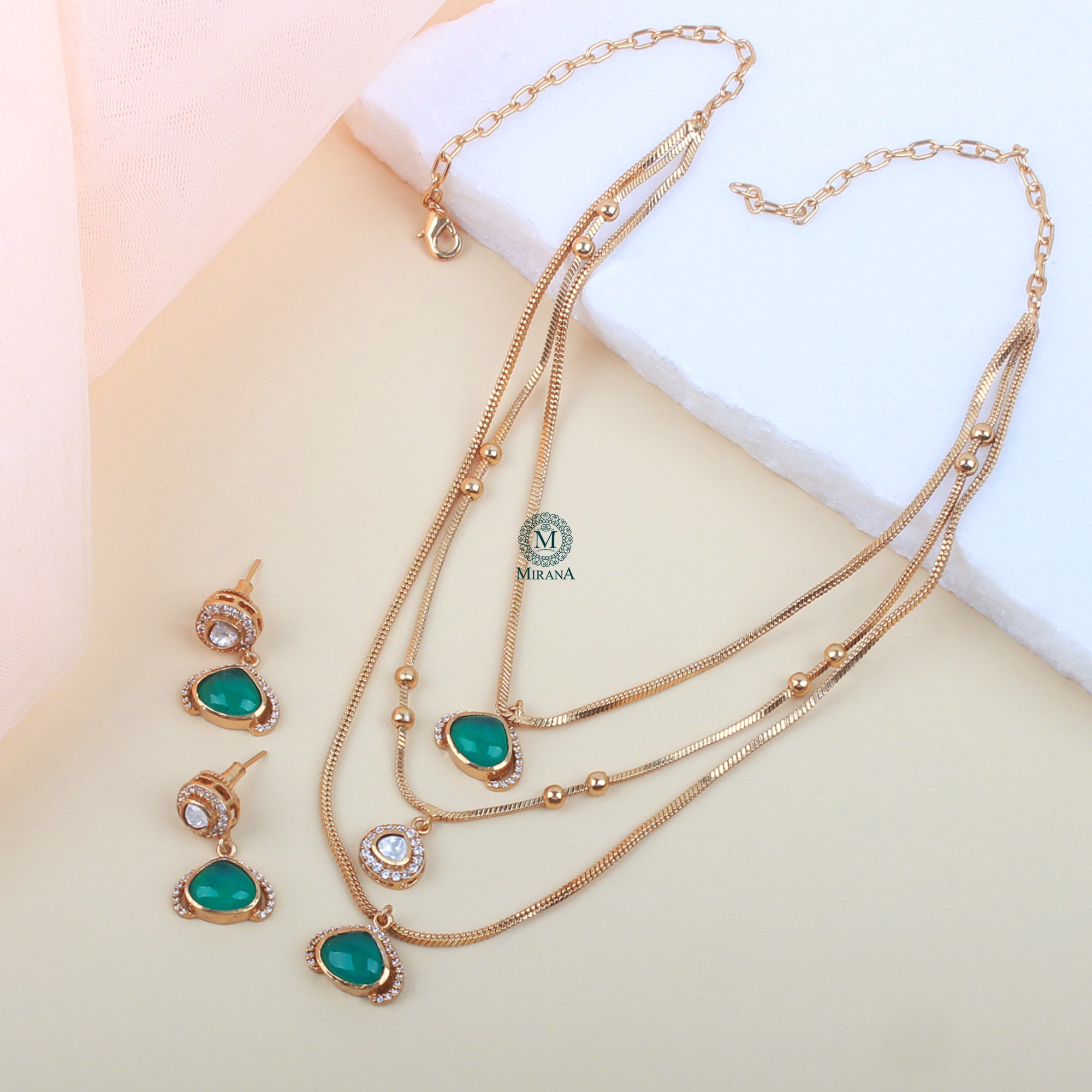 Samina Triple Layered Designer Necklace Set