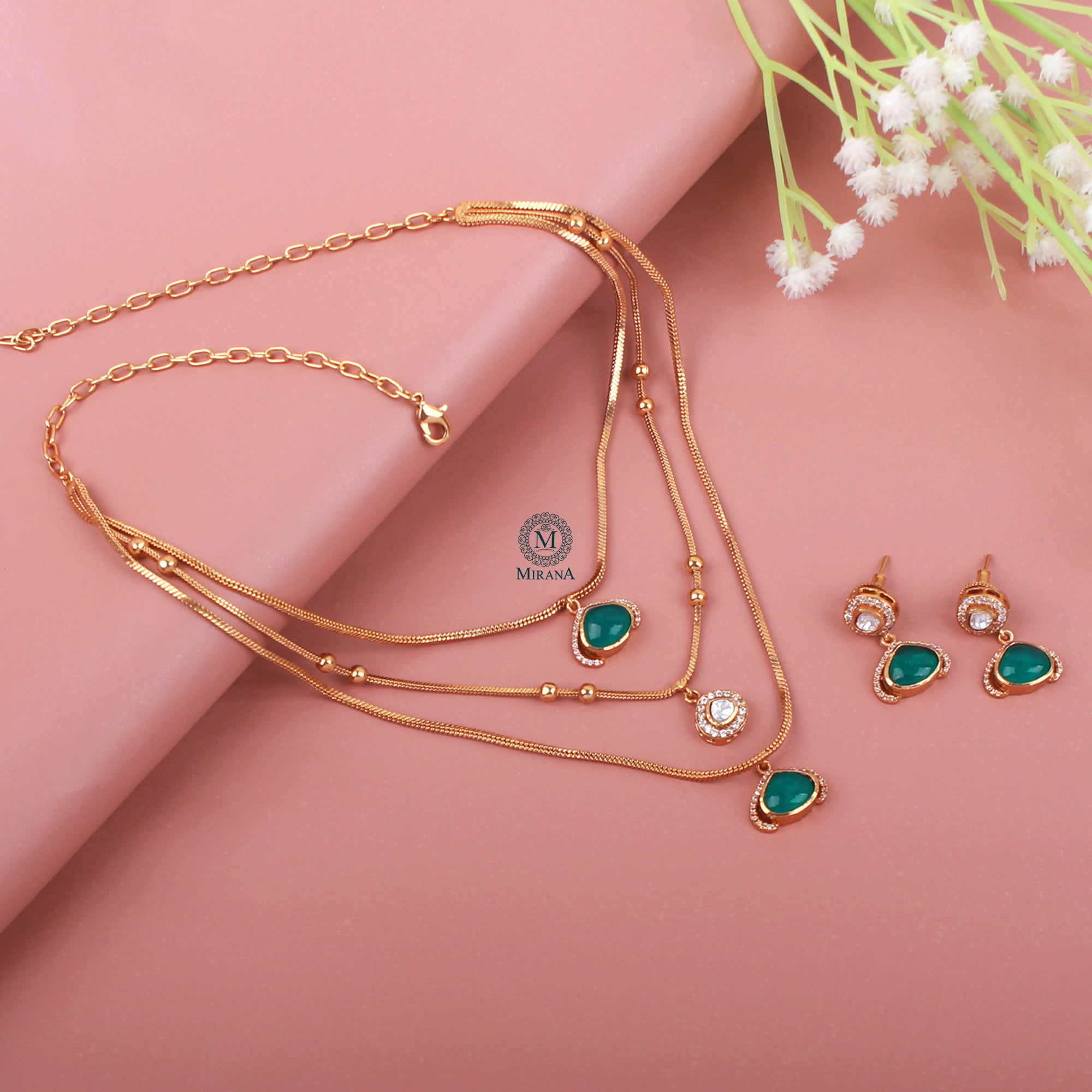 Samina Triple Layered Designer Necklace Set
