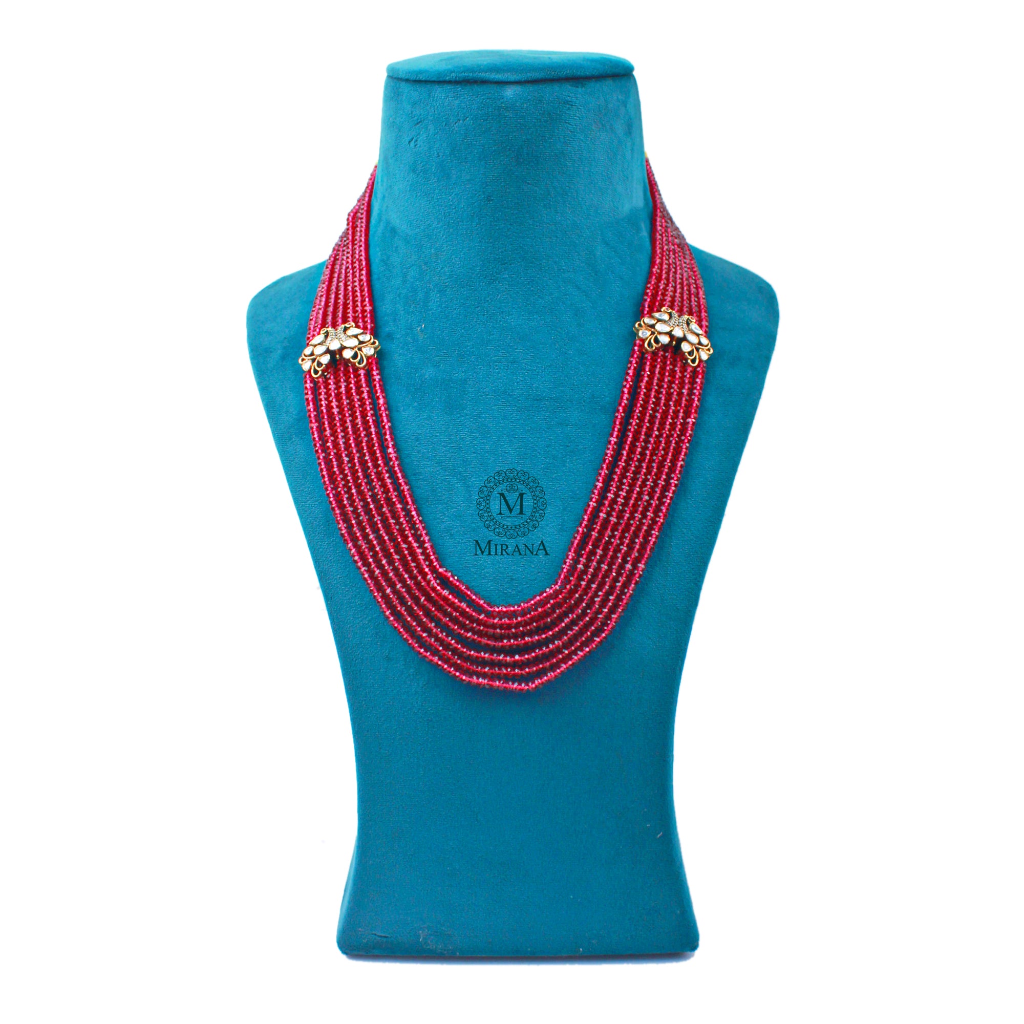 Suri Ruby Moissanite 925 Pure Silver Layered Necklace