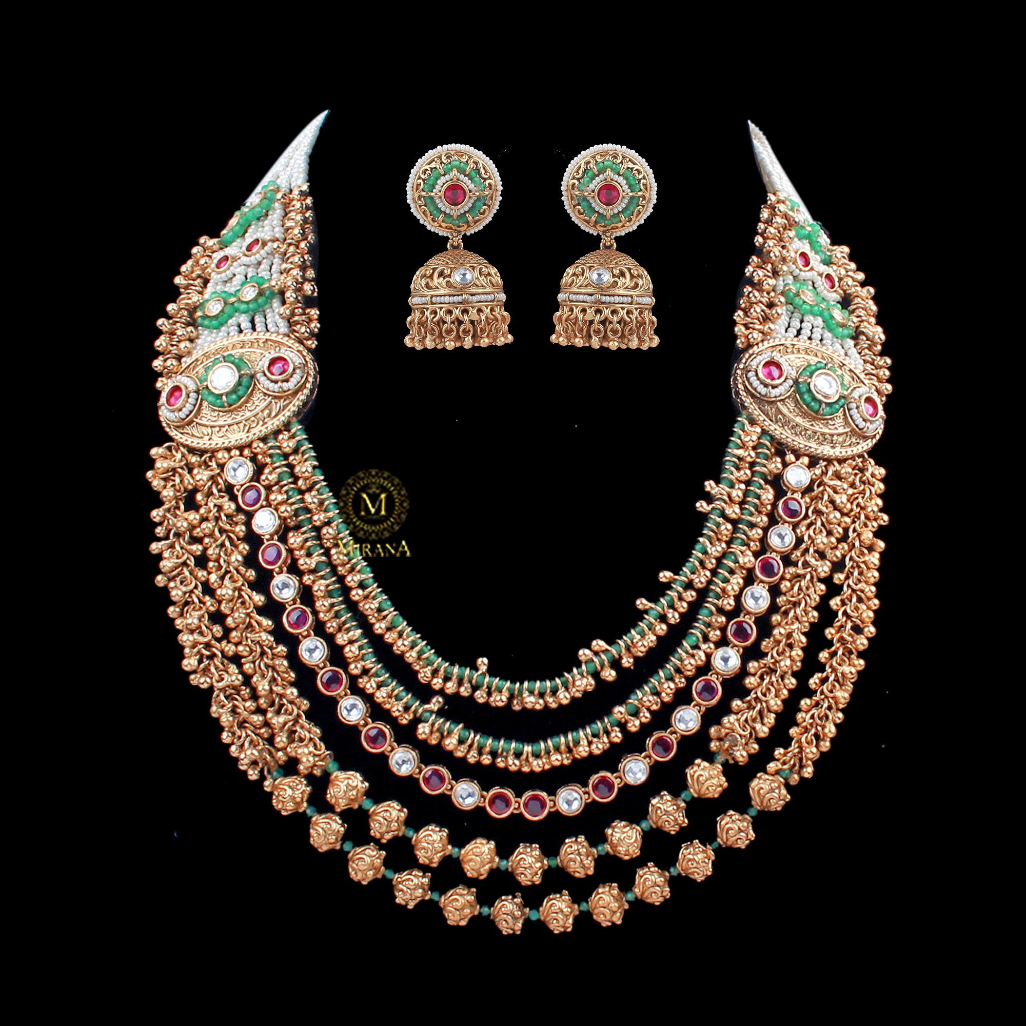 Gitashi Antique Layered Designer Necklace Set